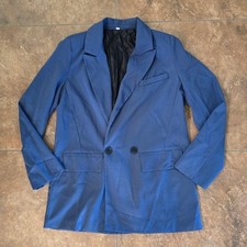 Blue Muted Longline Business Blazer