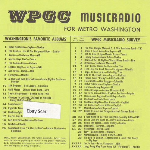 WPGC Washington DC Top 40 Radio Music Survey 5-21-77 - Picture 2 of 2