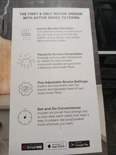 GE Profile Smart Indoor Electric Pellet Smoker, Active Smoke Filtration, WiFi