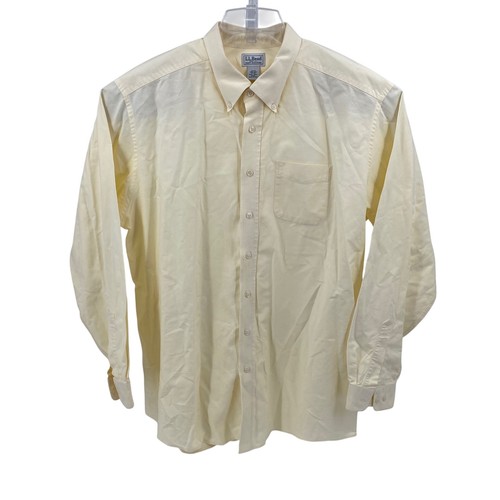 L.L. Bean Mens Cream Pima Cotton Button Down Shirt XXL Tall Long Sleeve - Bild 2 von 9
