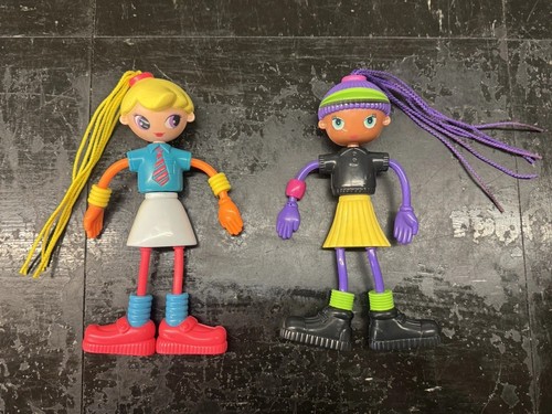 2003 2 Betty Spaghetty Dolls McDonald Posable Ohio Co Art Blonde & Purple Hair - Picture 2 of 4