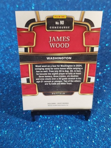 2024 Panini Select Baseball #90 James Wood Concourse Nationals Rookie RC - Bild 2 von 2