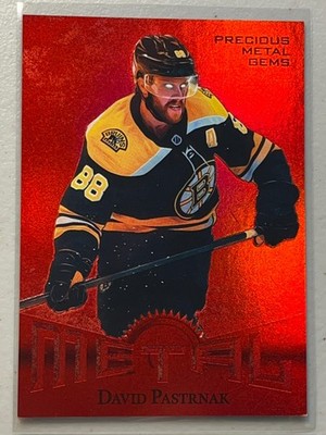 David Pastrnak 2025 Upper Deck Metal /100 Red Precious Metal Gems PMG #RT-2