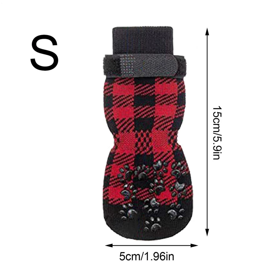 Calcetines grises antideslizantes con agarre de goma XLarge para perros pisos de baldosas laminadas de madera Foto 4 de 4