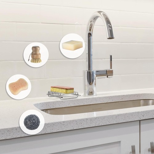 Schnell Trocknende Edelstahl Seifenschale – Stilvoller Schwammhalter für Hygiene - Bild 7 von 10
