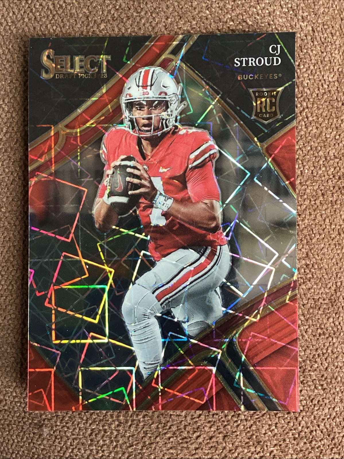 2023 Panini Select Draft Picks - Field Level C.J. Stroud #102 Red Lazer Prizm...
