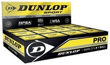 BARGAIN NEW dozen 12 x Dunlop Squash Balls Pro Double Dot Yellow Ball WSF PSA