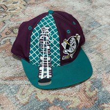 RARE VTG 90s Competitor Mighty Ducks Embroidered Graphic NHL Snapback Hat Logo 7