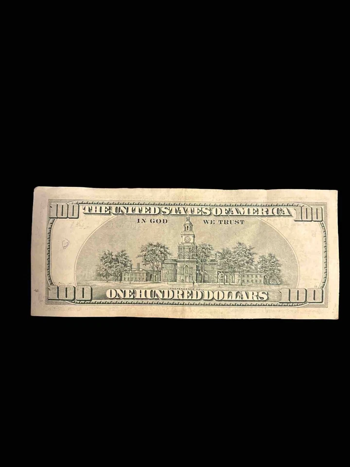 2003 $100 Bill – Circulated – Franklin & Independence Hall – Collectible Note - Image 2 of 2