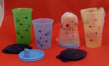 4 Vintage Tupperware Bell Tumbler Sippy Cup Lid 109 2874 4320 4083 Baby Stages