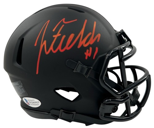 Justin Fields Signed Eclipse Mini Helmet BAS Beckett Witnessed - Picture 1 of 8