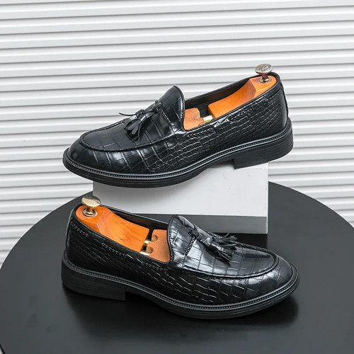 Mocassini in pelle fatti a mano mocassini slip-on scarpe da barca uomo scarpe da lavoro - Foto 5 di 26