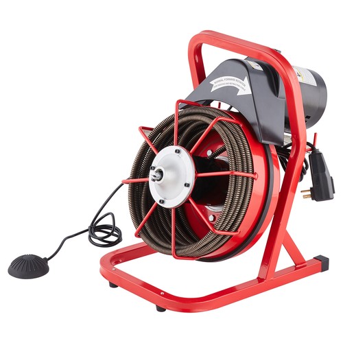 Drain Cleaner Machine Drain Auger 50FT x 1/2 Inch Manual Feed & 4 Cutters - Picture 9 of 12