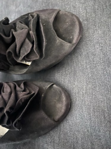 Riemchen Peeptoes Sandalen Gebraucht Rüschen 37 H&M Schwarz - Bild 13 von 16