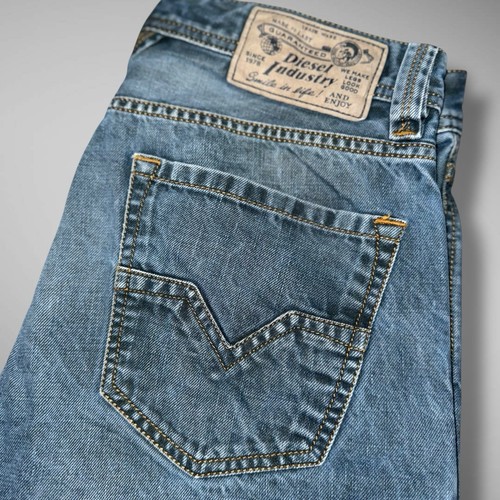 Diesel Jeans Herren 29x32 blau Larkee Regular Straight Distressed verwaschen dunkel 0RK8Q - Bild 10 von 13