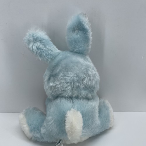 VTG. RUSS BERRIE PLUSH MAXWELL BUNNY, VINYL FACE, FRECKLES, BLUE, WHITE, TAIWAN - Picture 4 of 7
