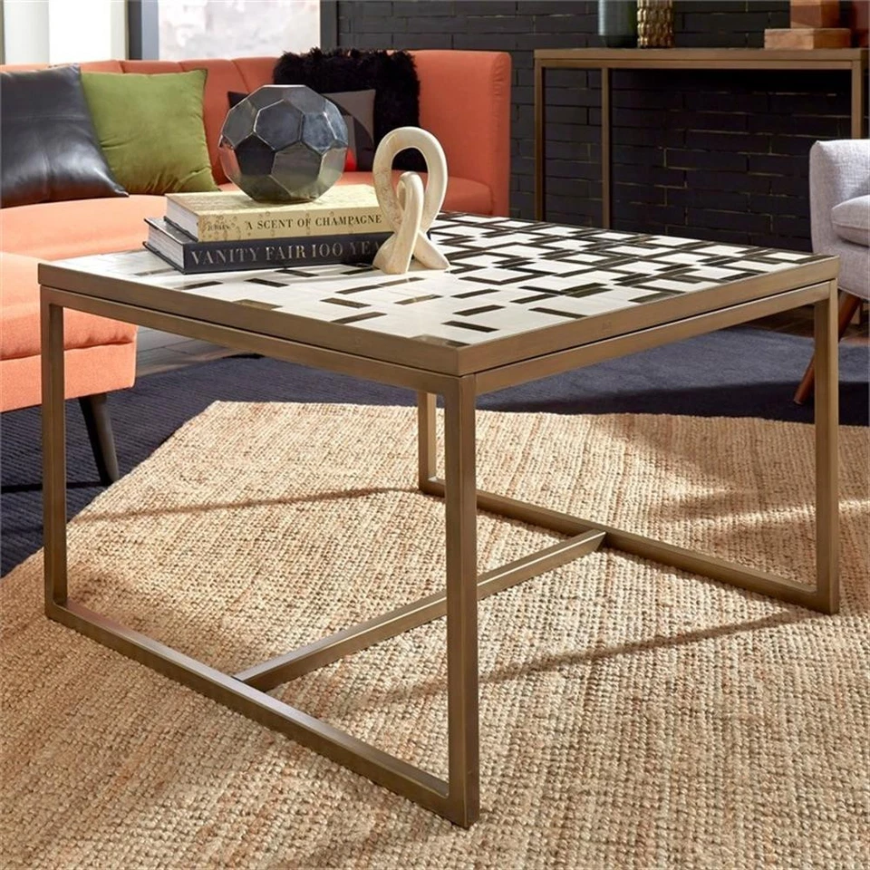 Homestyles Geometric Metal Coffee Table Foto 4 de 4
