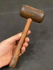 6.2 Oz Antique Wood Mallet Hammer Rustic Primitive Country Carpenter Farm Tool