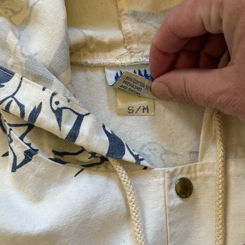 Michigan Rag Co Shorebird Print Hooded Jacket Size S/M Rare Print! image 4