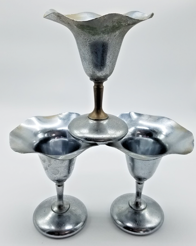 Plato de metal sin deslustre Benedict Indestructo 1096 pedestal helado helado - Imagen 2 de 5