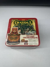1992 Crayola Crayon Collectors Tin Christmas Box w/ Bear Ornament VTG Sealed