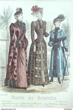 J.Demoiselles 1889 Fashion Engraving # 4758 (Old Fashion Plate)