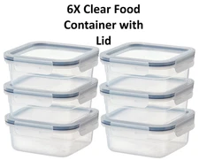 IKEA 365+ Square Food Containers Pack of 6 BPA Free Airtight Stackable 25 oz
