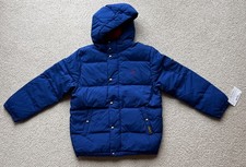 NWT Polo Ralph Lauren Boys Down Fill Warm Hooded Puffer Jacket Royal Blue 10-12