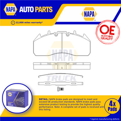 Brake Pads Set Front NTBP291741K NAPA 5001864364 500186463 7421399929 7421496555