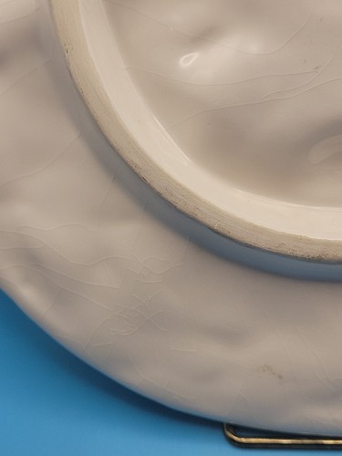 Piatto da portata rotondo vintage CSC pulcini ceramica margherite su cesto tessuto 3D 9,5" - Foto 10 di 11