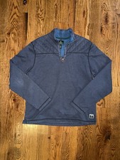 G.H. Bass  Co. Navy Blue Quarter Zip Pullover Sweater Men  s Size Medium