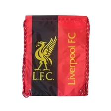 Liverpool FC Drawstring Cinch Sack Official Red Black Yellow Soccer Bag
