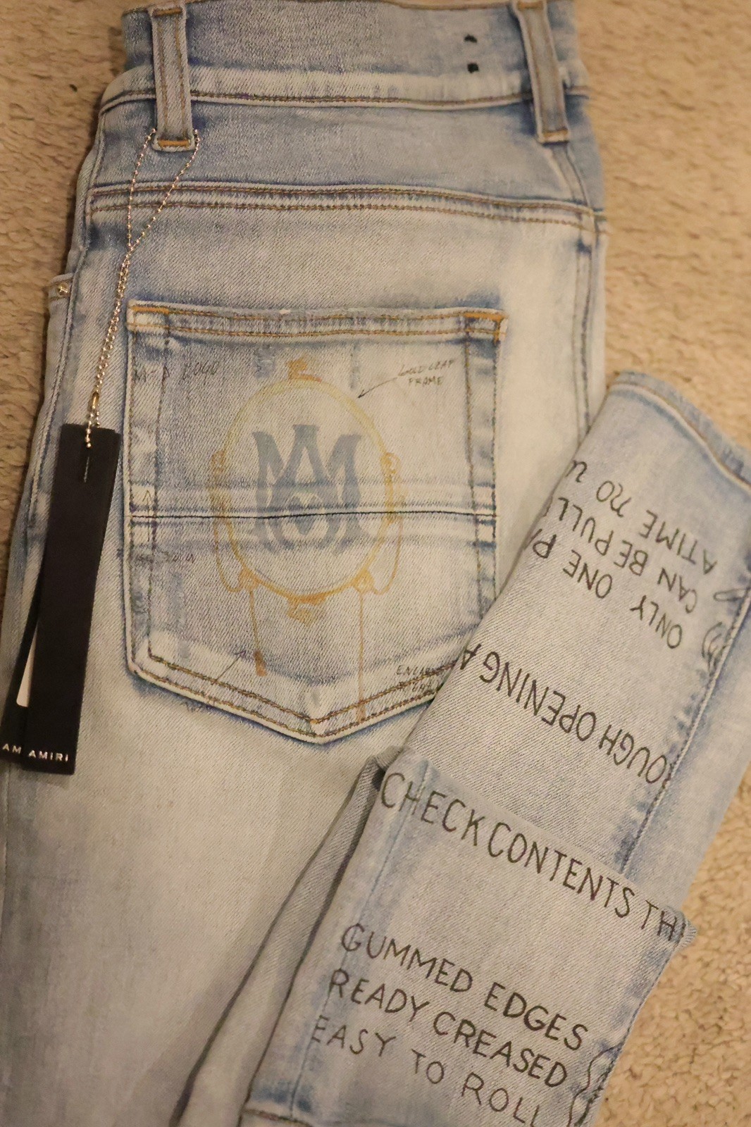 Amiri Light Blue Jeans, Size 28, Used, Zigzag image 6