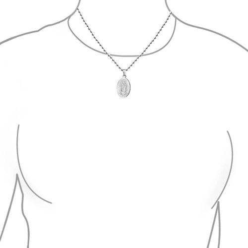 Our Lady Of Guadalupe Virgin Mary Pendant Necklace Stainless Steel Medallion - Picture 3 of 4