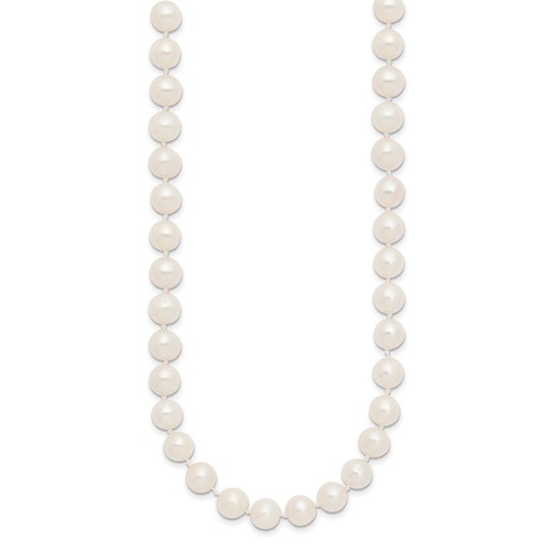 10k Yellow Gold 7-8mm White Near-Round Freshwater Cultured Pearl Necklace 20" - Picture 2 of 4