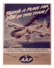 Vintage WWII Air Force Recruitment Poster Wall Art Premium Quality