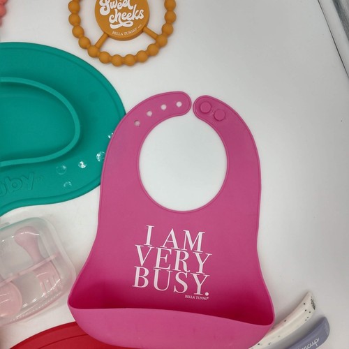 20 PC Lot Silicone Baby Toddler Suction Plate Bib Silverware Bella Tunno Nūby Ez - Picture 7 of 13