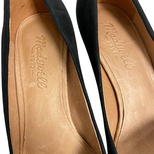 Madewell Mira Suede Leather Heel Pumps Sz 6.5 Slip On Pointed Toe Career Work - Picture 5 of 8