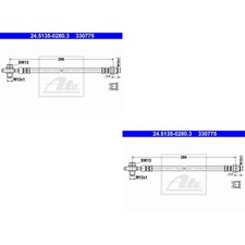 2x ATE Bremsschlauch Hinterachse passend für Audi A8 4D2 4D8 4.2 quattro S8