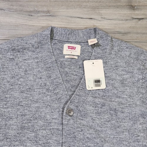 Levi's Sweater Men's Small Gray Karl Cardigan Long Sleeve New - Picture 2 of 11