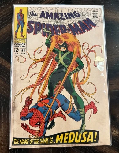 Orig Marvel Comic "The Amazing Spider-Man # 62 - The Dame Is Medusa" 1968 🔥