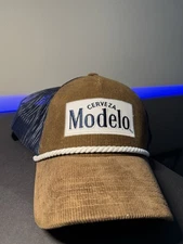 Modelo Especial Beer Hat SnapBack Trucker Mesh Cap Cerveza Mexico Corduroy Navy