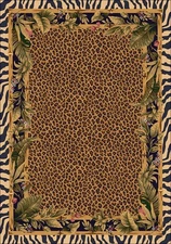 5x8 Milliken Jungle Safari Skins Tropical Zebra Area Rug - Approx 5'4"x7'8"