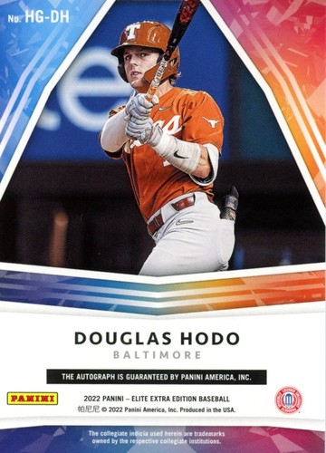 2022 Elite Extra Edition Hidden Gems Douglas Hodo Auto #HG-DH - Orioles - Picture 2 of 2
