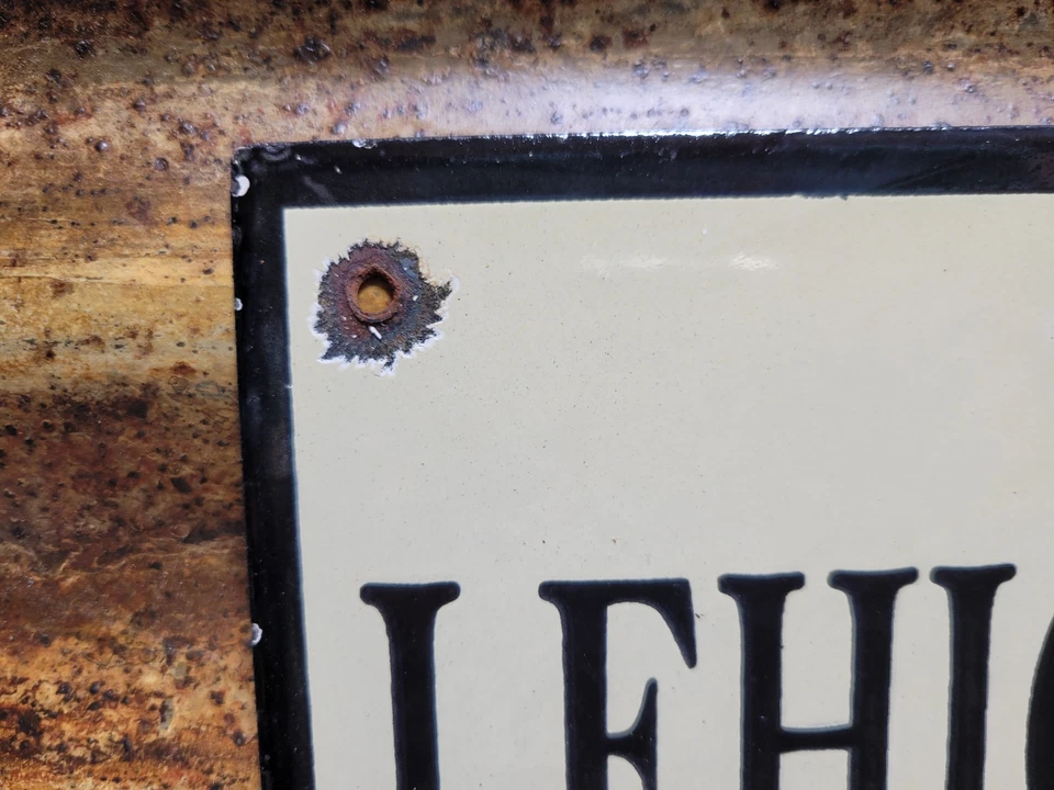 VINTAGE LEHIGH VALLEY RAILROAD PORCELAIN SIGN OLD PENNSYLVANIA TRAIN TRACK RAIL - Image 2 of 4