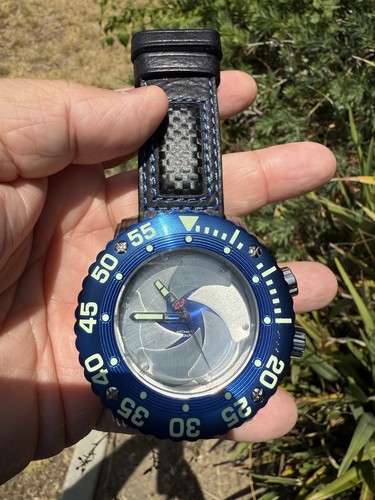 ANDROID (USA) AD733 GAUGE 55MM SHUTTER DIAL BLUE AUTOMATIC WATCH, HARD TO FIND - Picture 4 of 14