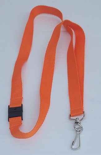 10 Pack - Wide Flat Lanyard with Breakaway Clasp & Swivel J Hook - ORANGE  - Picture 5 of 6