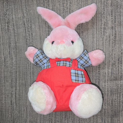 Mono de peluche Wideway vintage en rojo - juguete de conejo rosa de 10" años 80? Kawaii - Imagen 18 de 18