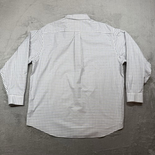 Brooks Brothers Shirt Men’s XL White Blue Cotton Checked Button Up Madison Fit - Picture 2 of 8