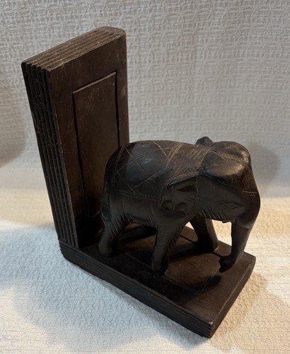 Vintage Wooden Elephant Bookend Holder Shelf Decor GARDEN RIDGE Made in Thailand - Picture 3 of 11